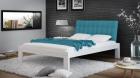 Weiß Bett Gesteppt Kopfteil Knopfheftung Türkis Doppelbett 140x200